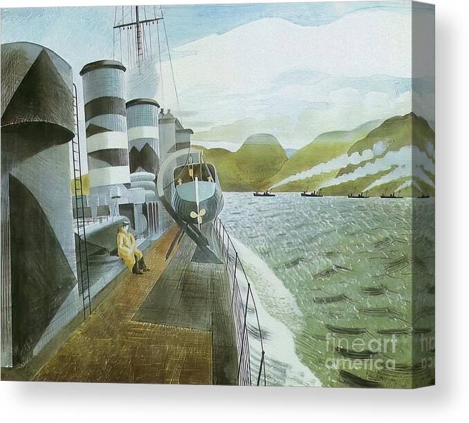 Cc0 Canvas Print featuring the photograph Leaving Scapa Flow by Eric Ravilious by Jack Torcello