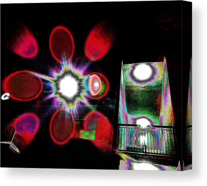 Night Light Canvas Print featuring the photograph Light and Stairwell by Andrew Lawrence