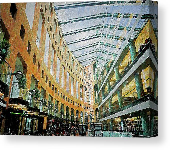 Architecture Canvas Print featuring the digital art The Atrium, Victoria BC by Deb Nakano