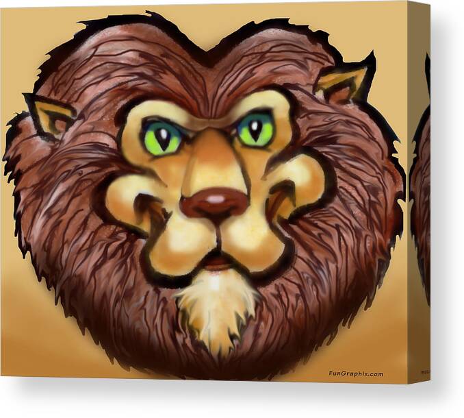 Lion Canvas Print featuring the painting Lion by Kevin Middleton