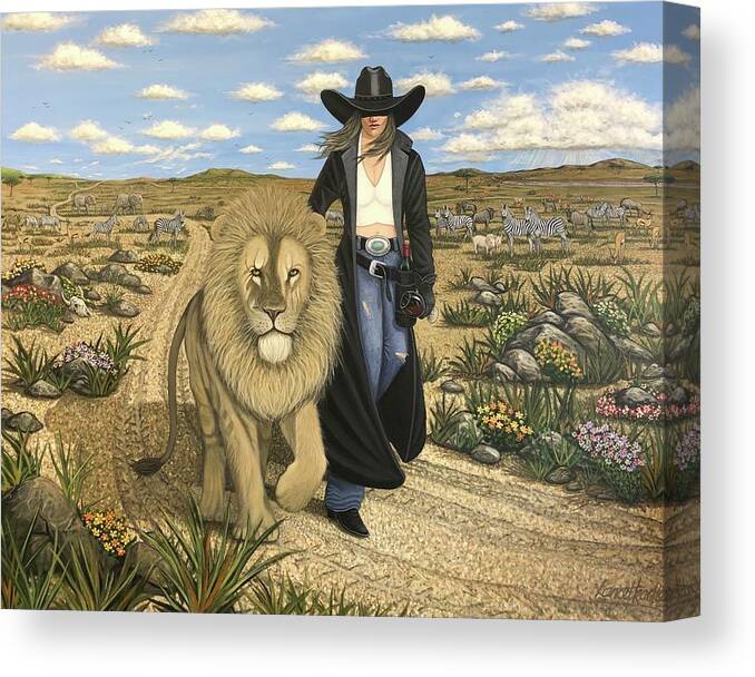 Lion Tamer Canvas Print featuring the painting Lion Tamer by Lance Headlee