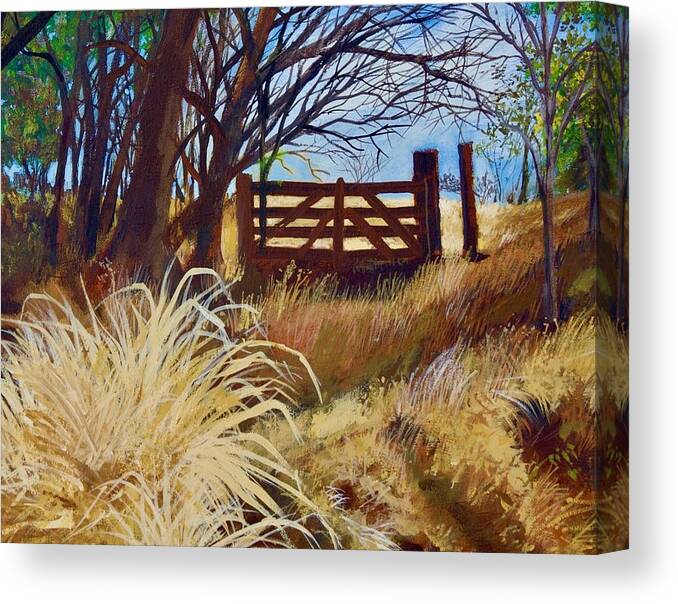 Walt Maes Canvas Print featuring the painting Lonesome Gate by Walt Maes