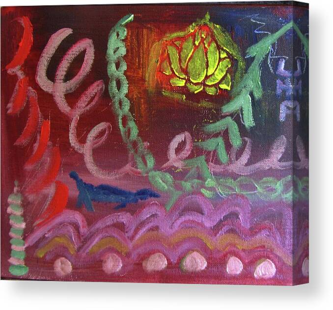 Abstract Canvas Print featuring the painting Lotus from Tibet by Linda Feinberg