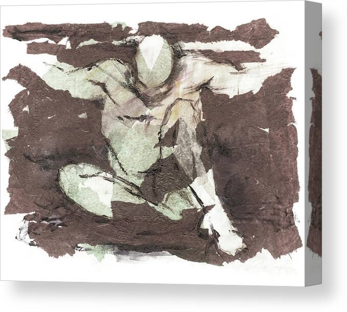 Elegant Canvas Print featuring the mixed media M. Atlas by Roxanne Dyer