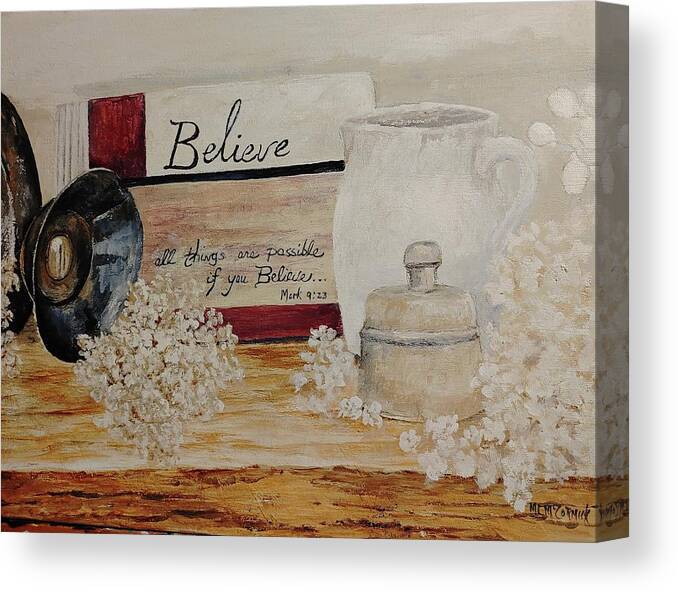 Country Living Canvas Print featuring the painting Treasures from Mother's Kitchen by ML McCormick