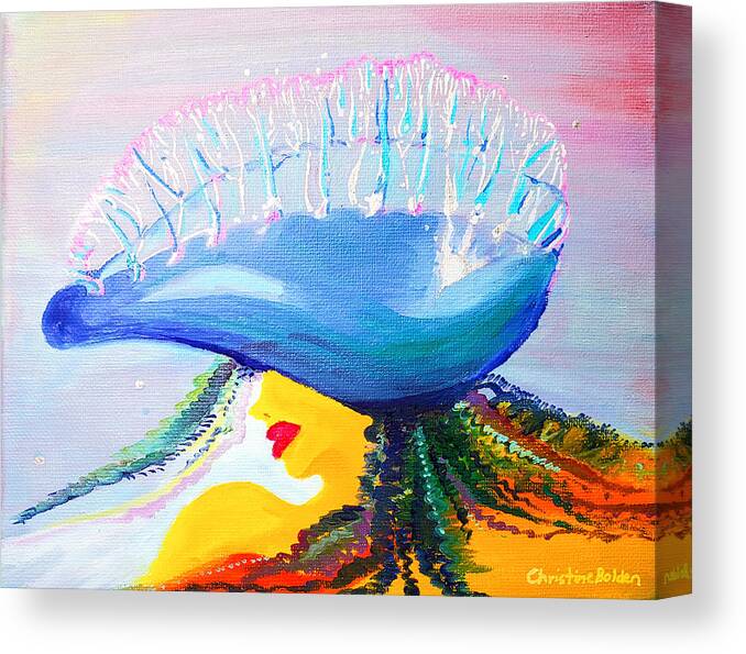 Abstract Canvas Print featuring the painting Man O' War by Christine Bolden