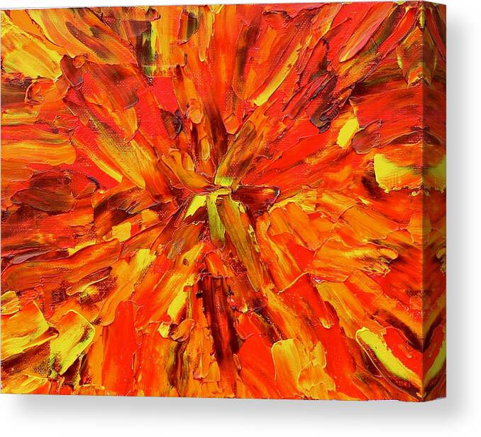 Marigold Canvas Print featuring the painting Marigold Inspiration 1 by Teresa Moerer