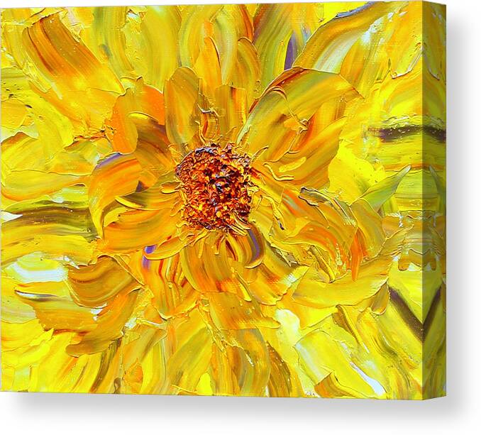Marigold Canvas Print featuring the painting Marigold Inspiration 2 by Teresa Moerer