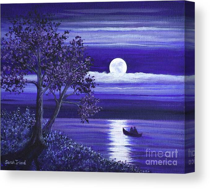 Moon Canvas Print featuring the painting Moon Watch by Sarah Irland
