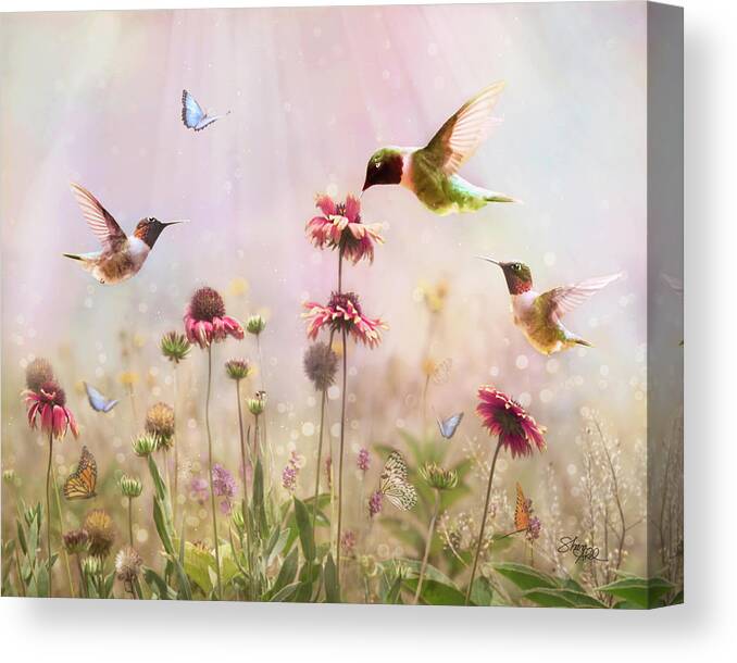 Garden Canvas Print featuring the photograph Morning Dance of the Garden by Shara Abel