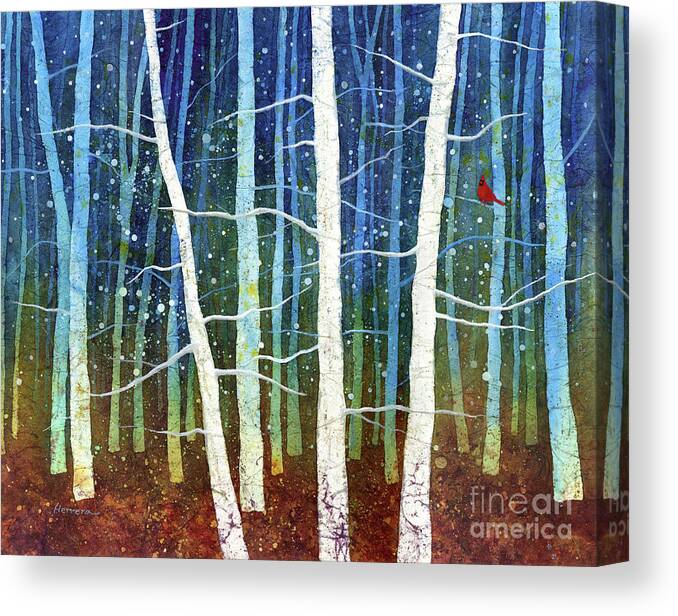 Cardinal Canvas Print featuring the painting Morning Song 4 by Hailey E Herrera