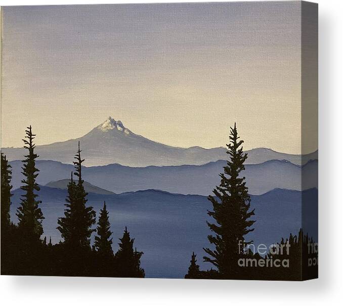 Mountain Canvas Print featuring the painting Mount Jefferson from Timberline by Barbara Von Pagel