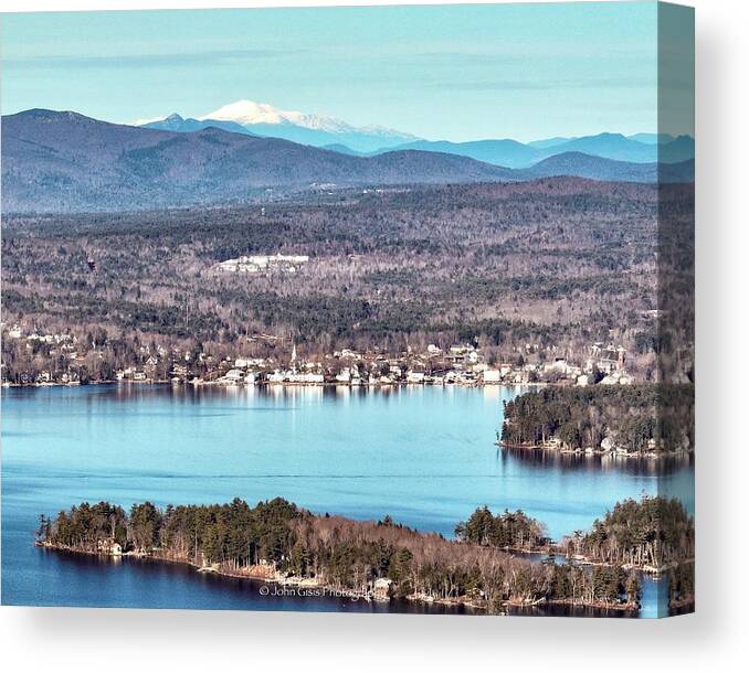  Canvas Print featuring the photograph Mount Washington over Wolfeboro Bay by John Gisis
