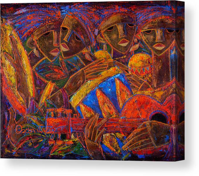 Puerto Rico Canvas Print featuring the painting Musas Del Caribe by Oscar Ortiz