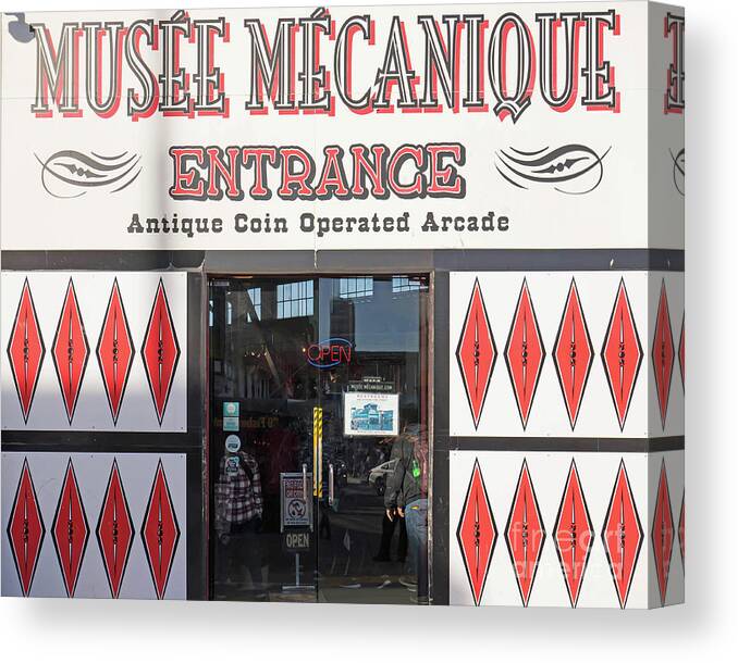 Wingsdomain Canvas Print featuring the photograph Musee Mechanique Vintage Penny Arcade DSC6813 by San Francisco