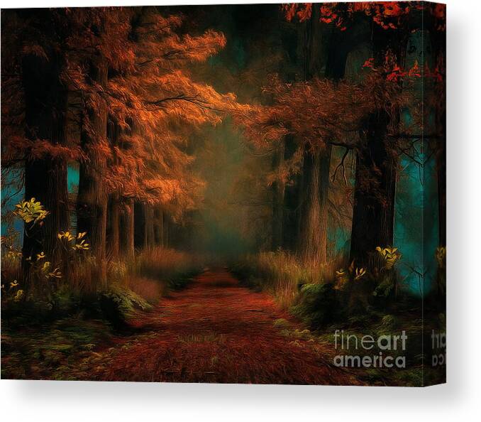 Forest Canvas Print featuring the digital art Mystic Forest by Jerzy Czyz