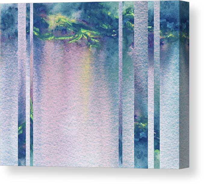 Mist Canvas Print featuring the painting Mystic Rain Abstract Modern Decor Watercolor IX by Irina Sztukowski