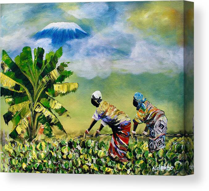 Africa Canvas Print featuring the painting N-233 by John Ndambo