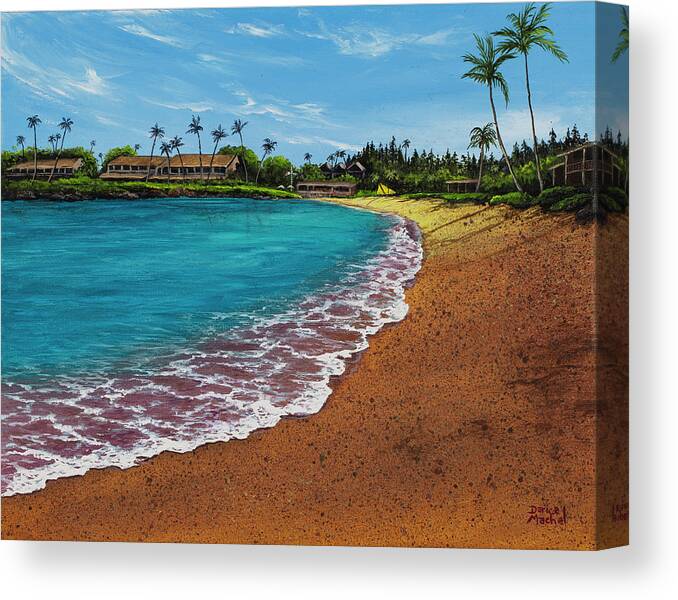Beach Canvas Print featuring the painting Napili Bay During Covid 19 by Darice Machel McGuire