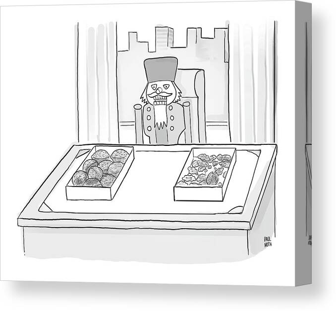 Captionless Canvas Print featuring the drawing New Yorker December 27, 2021 by Paul Noth