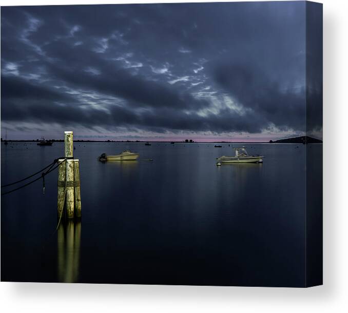 Harbor Canvas Print featuring the photograph Night Harbor by William Bretton