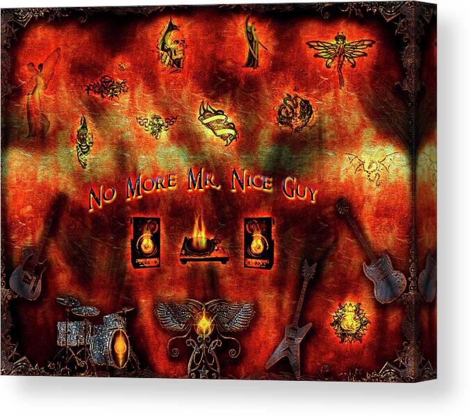 Billion Dollar Babies Canvas Print featuring the digital art No More Mr Nice Guy by Michael Damiani