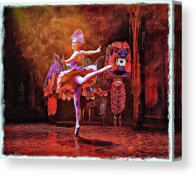 Ballerina Canvas Print featuring the photograph Nutcracker-Chinese Dragon Dance by Craig J Satterlee