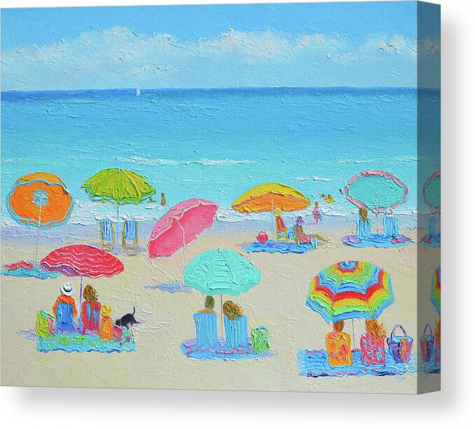 Beach Canvas Print featuring the painting Ocean breeze puts you at ease by Jan Matson