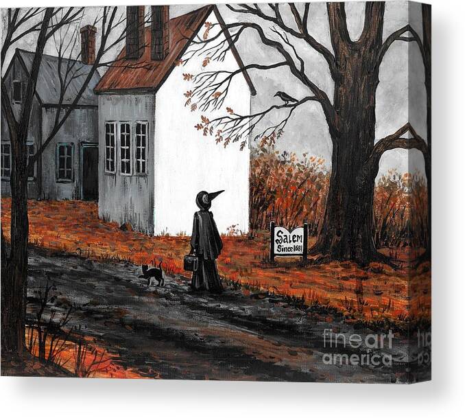 Print Canvas Print featuring the painting October In Salem by Margaryta Yermolayeva