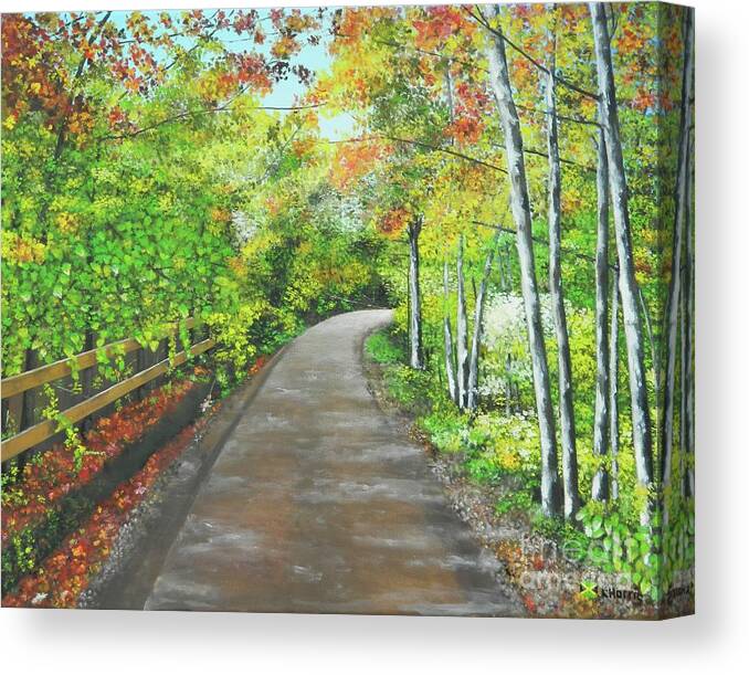 Tropical Landscape Canvas Print featuring the painting Off The Beaten Path by Kenneth Harris
