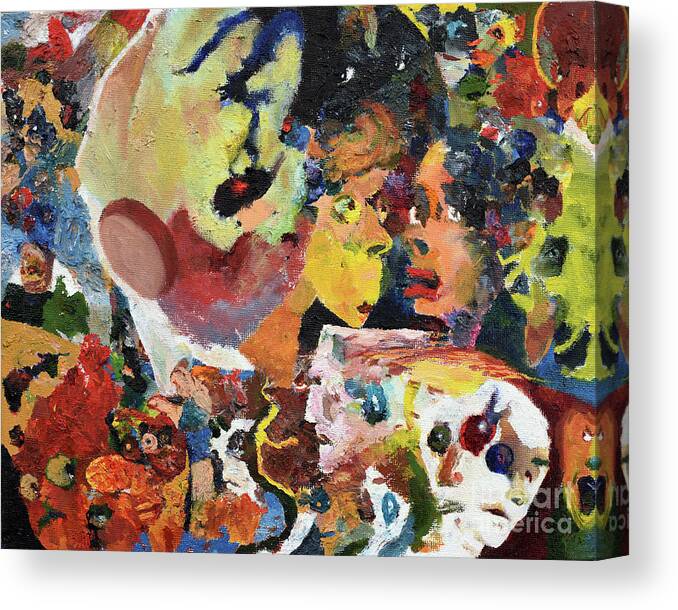 Face Canvas Print featuring the painting Oil Effect by Oleg Konin