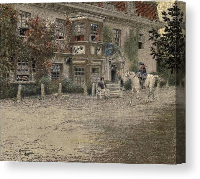 Cecil Aldin Canvas Print featuring the drawing Old Inns, Mermaid Inn, Rye by Cecil Aldin