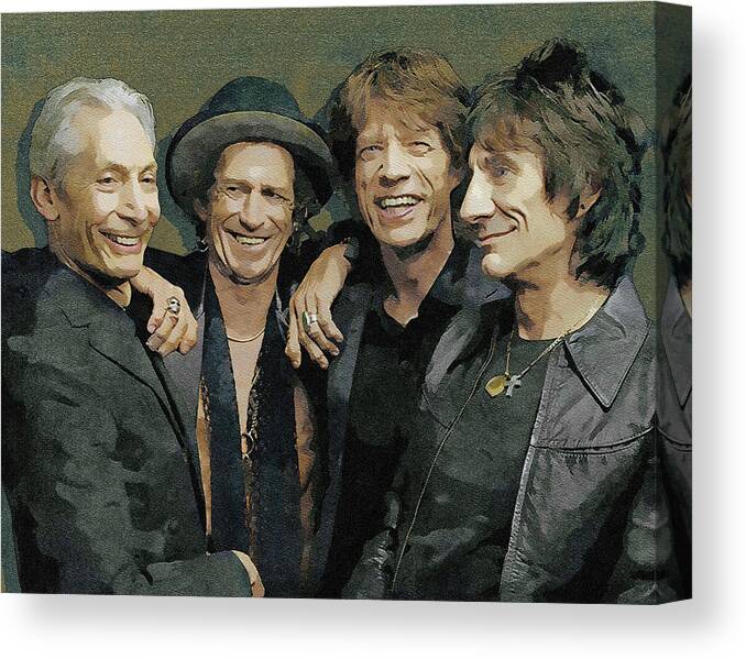 The Rolling Stones Canvas Print featuring the mixed media Old Stones Still Rolling by Pheasant Run Gallery