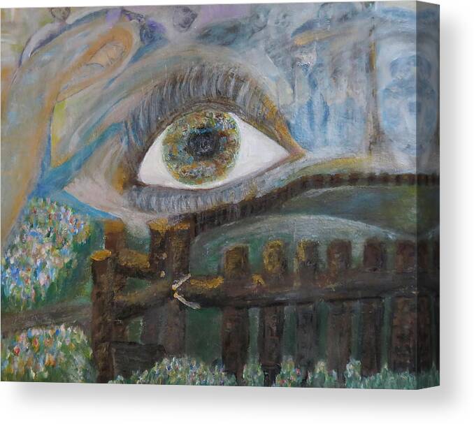 Seeing Canvas Print featuring the mixed media Open The Eyes of Our Hearts Lord by Elita Barnhart