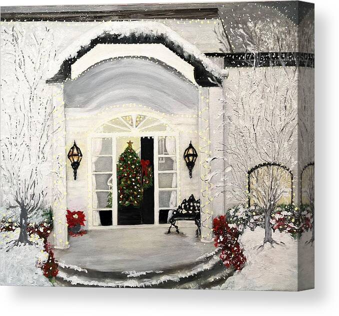Home Canvas Print featuring the painting Our Christmas Dreamhome by Juliette Becker