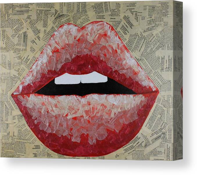 Paper Mache Lips Canvas Print / Canvas Art By Mackenzie Larc - Pixels  Canvas Prints