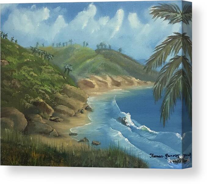 Beach Canvas Print featuring the painting Paradise Beach by Thomas Janos