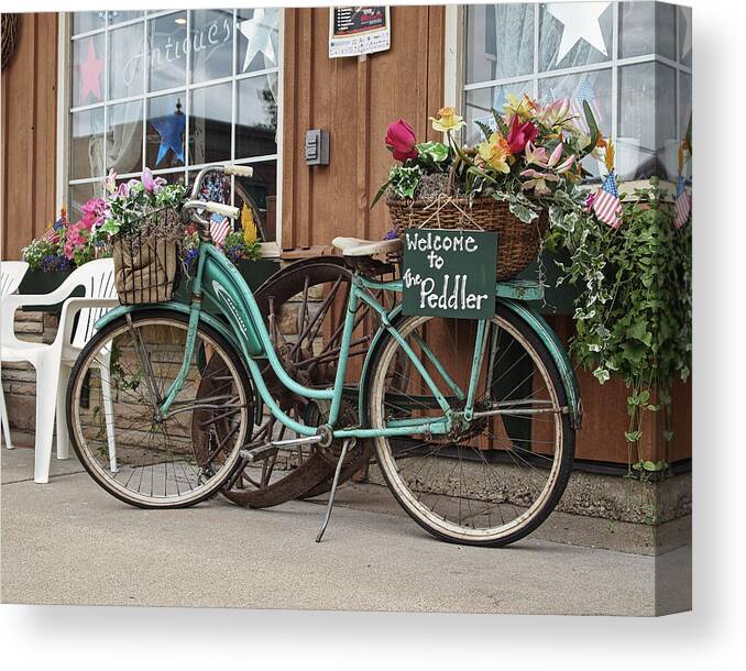 Peddler Canvas Print featuring the photograph Peddlers Bike by Scott Olsen