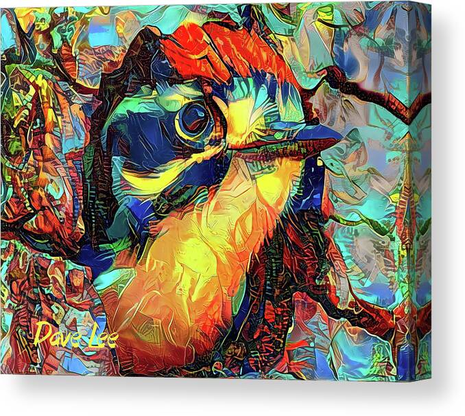 Bird Canvas Print featuring the digital art Peekaboo Bird by Dave Lee