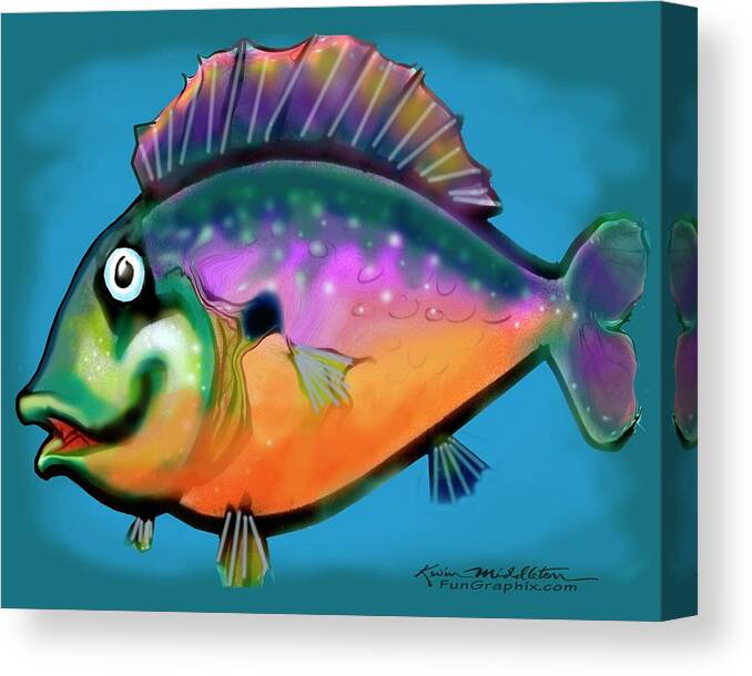 Fish Canvas Print featuring the painting Perch by Kevin Middleton