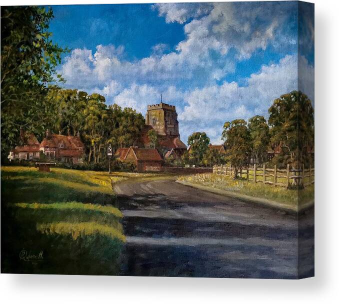  Canvas Print featuring the painting Pevensey, England by Raouf Oderuth