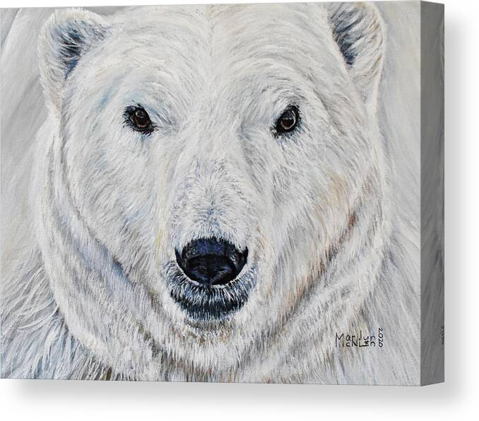 Hypercarnivores Canvas Print featuring the painting Polar Bear - Churchill by Marilyn McNish