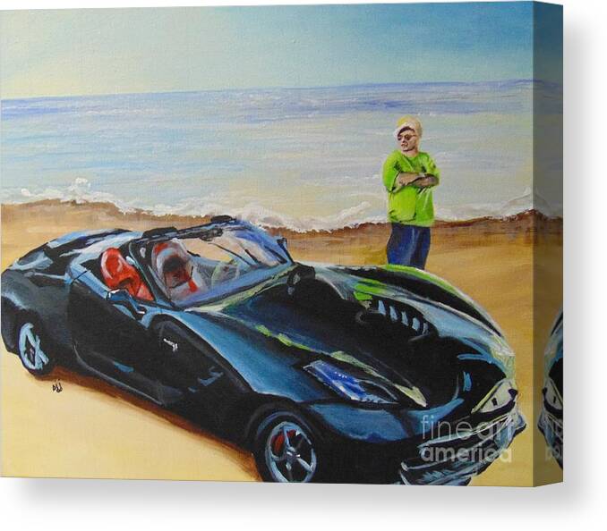Car Canvas Print featuring the painting Pride and Joy by Saundra Johnson