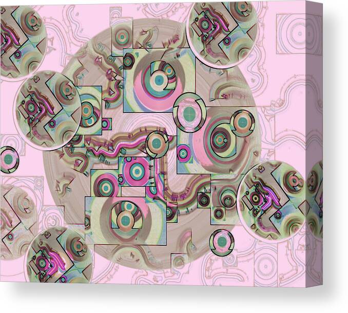 Abstract Canvas Print featuring the mixed media Pulse of the Motherboard 17 by Lynda Lehmann