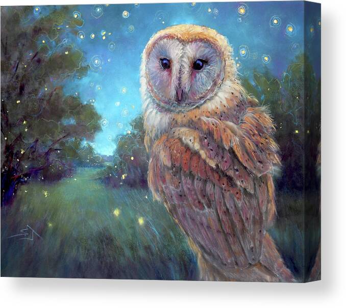Owl Canvas Print featuring the painting Realm of the Night Prince by Susan Jenkins