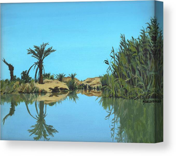  Canvas Print featuring the painting Reflections by Sarra Elgammal
