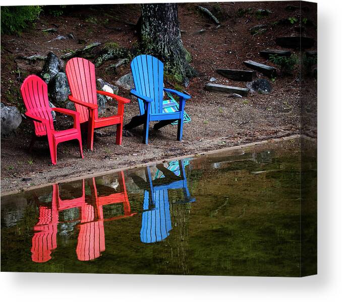 Chairs Canvas Print featuring the photograph Resting by the Water by Regina Muscarella