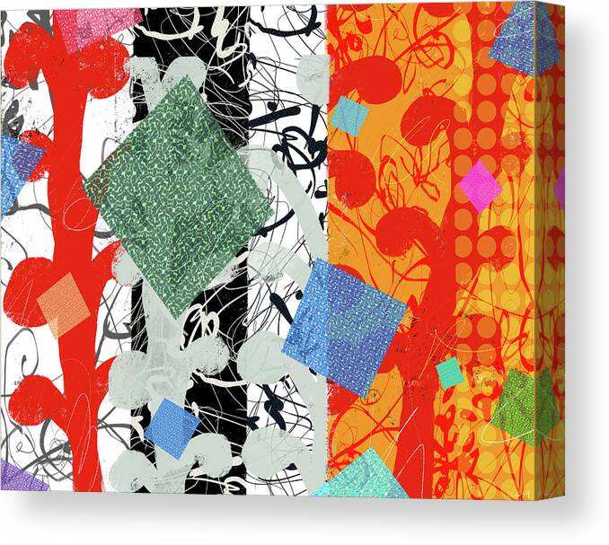 Abstract Canvas Print featuring the digital art Rice Paper by Steve Hayhurst