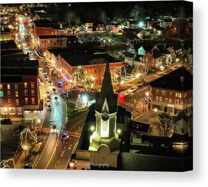 Canvas Print featuring the photograph Rochester Tree Lighting by John Gisis