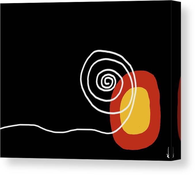 Abstract Wind Pushing Rock Canvas Print featuring the digital art Rolling Stone by Ken Walker